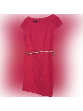 AGB Gorgeous Barbie pink dress Size 12 Snake skin print belt included Like New